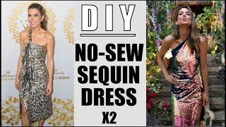 DIY How To Make 2 NO SEW Sequin Dresses RED CARPET  By Orly Shani [upl. by Bucky]