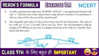 Herons Formula class 9  Exercise 101 Complete Solved  Chapter 10  NCERT  class 9 maths [upl. by Repsag]