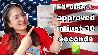 F1 Visa Approved✅ In Just 30 Seconds🇺🇸  Delhi Consulate  USA Interview Experience  Yana In USA [upl. by Lorna]