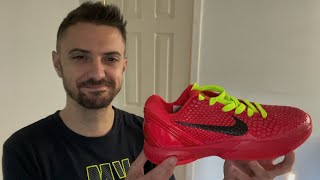 Red Kobe Grinch Shoes DH Gate  Review [upl. by Arrakat]