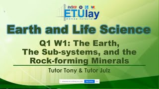 The Earth The Subsystems and the RockForming Minerals  Earth and Life Science  Quarter 1 W1 [upl. by Annair115]