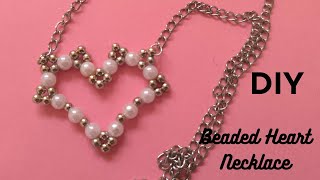 DIY Beaded Heart with Pearl and beads [upl. by Acinoev]