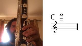 Selmer Contrabass Clarinet 512 Octave Range Chromatic Scale altissimo [upl. by Atilehs]