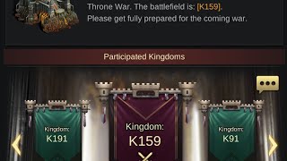 Clash Of Empire throne K91 vs K159 [upl. by Golanka507]