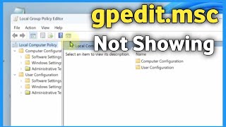 Fix gpeditmsc windows 11 missing  gpedit not found in windows 11 [upl. by Thibault]