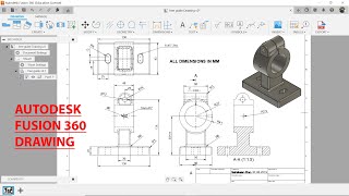 Autodesk Fusion 360 Drawing Tutorial Free Guide support EXERCISE16 [upl. by Yggam]