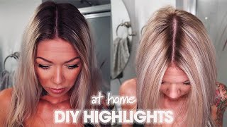 DIY Highlight Hair with Foil Bleach Blonde Highlights at Home  How to Mix Bleach [upl. by Natty]