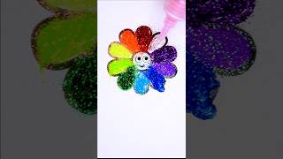 Flower Drawing Painting Coloring 🌸🌺💕 glitter glitterart flowers color shorts coloring [upl. by Enyad385]