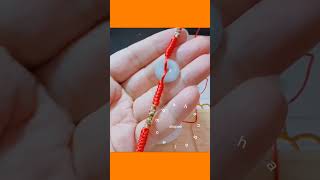 Kreasi gelang giok tali serut merah dipadukan tali warna lurik simak tutorial nya diy [upl. by Aekin]