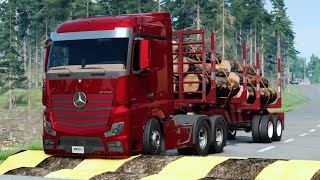 Trucks vs Speed Bumps 86  BeamNG Drive  Truck ampToo [upl. by Hidie540]