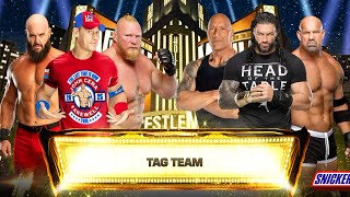 John Cena Braun Strowman amp Brock Lesnar vs Roman Reigns The Rock amp Goldberg  Tag Team Match [upl. by Asseral]