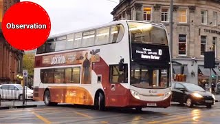 Buses Coaches amp Trams in the West End of Edinburgh in Scotland  November 2019 [upl. by Yrrah]