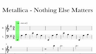 Metallica  Nothing Else Matters Sheet Music [upl. by Enyrb]