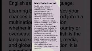 Why English is Important english مکالمهزبانانگلیسی آموزش [upl. by Stempien]