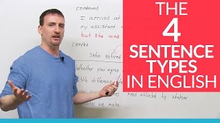 The 4 English Sentence Types – simple compound complex compoundcomplex [upl. by Katleen]