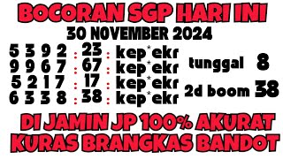 PREDIKSI SGP HARI INI 30 NOVEMBER 2024  BOCORAN TOGEL SGP  RUMUS EKOR JITU SGP HARI INI [upl. by Melak960]