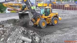 Volvo L70F Wheel Loader Piling Rocks amp Gravel [upl. by Aretha]