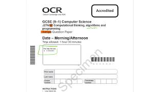 OCR 91 GCSE Computer Science Specimen Paper 2 Walkthrough [upl. by Dyann636]