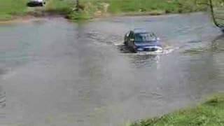 Mazda B2500 crossing the river ford [upl. by Einafats]