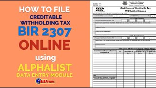 How to attach BIR form 2307 online using Alphalist Data Entry Module of eBirforms [upl. by Eeimaj]