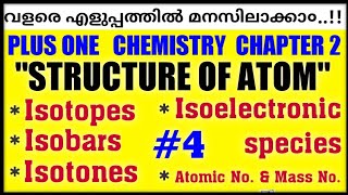 Plus One Chemistry Chapter 2 in malayalam  Isotopes  Isobars  Isotones  Isoelectronic  Part 4 [upl. by Enovahs12]