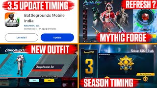 🔥Bgmi 35 Update Official Timing  Mythic Forge Refresh  New Season Reset  Kumari Gamer [upl. by Vally897]