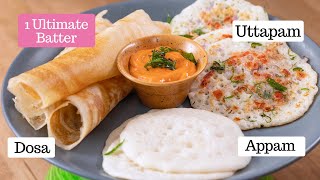 1 Batter  Instant Appam Dosa Uttapam  The Ultimate Batter  South Indian Recipes  Kunal Kapur [upl. by Merrile331]