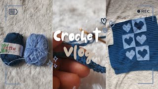 I tried making crochet shorts with solid hearts granny squares [upl. by Asilim]