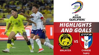 Malaysia vs Chinese Taipei 31  Highlights and Goals  FIFA World Cup 26 AFC Qualifiers [upl. by Dolley]