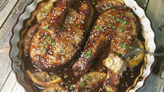 سمك السلمون بالفرن بصوص الترياكي  Teriyaki salmon recipe [upl. by Helgeson879]