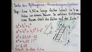 Satz des Pythagoras  Anwendungsaufgabe [upl. by Johnnie85]