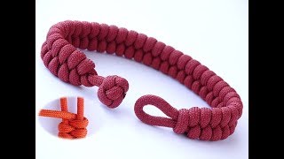 How to Make a Single Strand Knot and Loop Fishtail Paracord Survival BraceletCbyS [upl. by Ahsenyt]