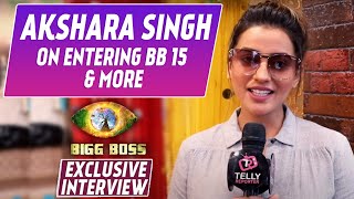 Akshara Singh Interview On Entering Bigg Boss 15 Upcoming Song With Milind Gaba amp More [upl. by Kacerek]