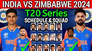 India vs Zimbabwe T20 Series 2024  India vs Zimbabwe T20 Squad 2024Ind vs Zim T20 Squad 2024 [upl. by Carberry]