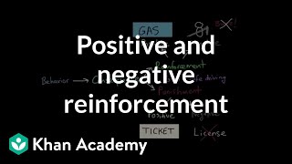 Operant conditioning Positiveandnegative reinforcement and punishment  MCAT  Khan Academy [upl. by Euqinim]