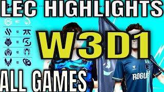 LEC Highlights Week 3 Day 1 ALL GAMES  LEC Spring W3D1 [upl. by Gairc]