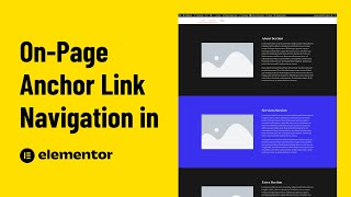 OnPage Anchor Link Navigation in Elementor Highlight Link OnScroll of Current Section [upl. by Llerrehs]