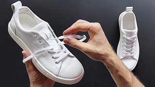 HOW TO PUT SHOELACES ON SHOE STEP BY STEP [upl. by Grieve945]