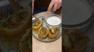 Roulés de viande hachée à la turque 🇹🇷❤️ recettefacile recette turkishfood lahmacun [upl. by Yreme]