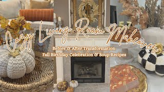 COZY LIVING ROOM MAKEOVER  EASY FALL RECIPES [upl. by Remoh]