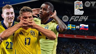 FC 24  Sweden vs Slovakia  Nations League 2024 Full Match ft Gyökeres Isak Kulusevski  PS5™ 4K [upl. by Haslam989]