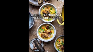 Irish Farmhouse Vegetable Soup with Rosemary Croutons shorts [upl. by Shirline]