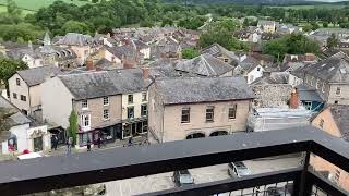 Sculpture and View from Tower Platform at Hay Castle HayonWye Powys Wales [upl. by Arimak]