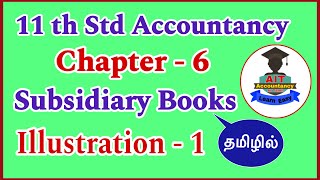 Subsidiary books  Illustraion 1  Chapter 6  11 th std Accountancy [upl. by Cirdec]