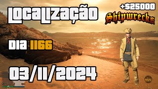 GTA ONLINE BAÚ DO TESOURO NÁUFRAGO LOCALIZAÇÃO FARRAPOS DE TRAJE SHIPWRECK DIA1166 03112024 [upl. by Zaragoza]