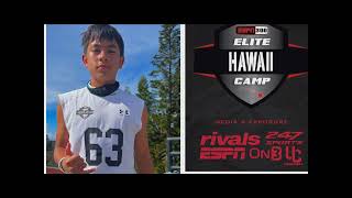 Brady Lau  2022 ESPN 300 Elite Underclassman Camp and Polynesian Bowl Combine Highlights co 2026 [upl. by Tilford]