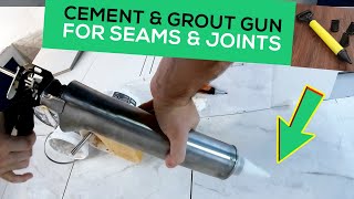 How to Use Grout Gun  Cement Gun For Seams and Joints  Grout Around a Tub or In 14quot Seams [upl. by Eissolf260]