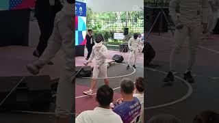 UP Fencing Team demos disciplines at PHFrance Olympics Opening Party [upl. by Odrawde390]