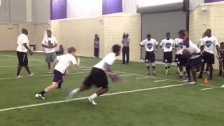 Youth Football Defensive Back Drill [upl. by Nynahs]