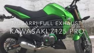 Kawasaki Z125 Pro Musarri Full System Exhaust  Stainless Steel [upl. by Lattie201]